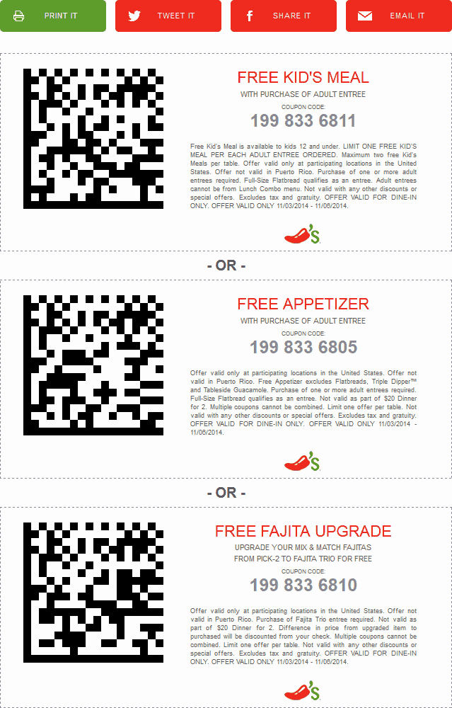 Chilis coupons & promo code for [May 2024]