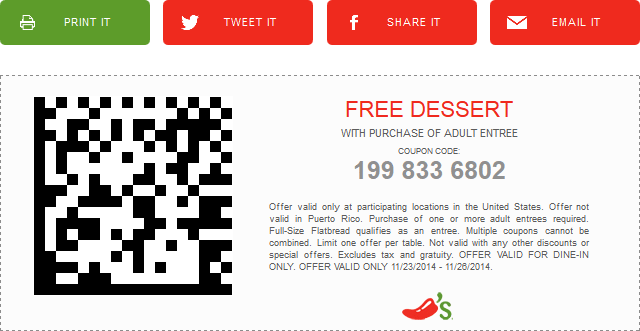 Chilis coupons & promo code for [May 2024]