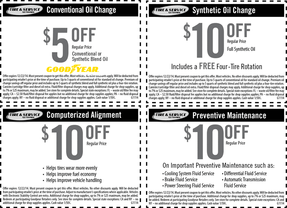 Goodyear Coupon April 2024 $5-$10 off an oil change & more at Goodyear auto