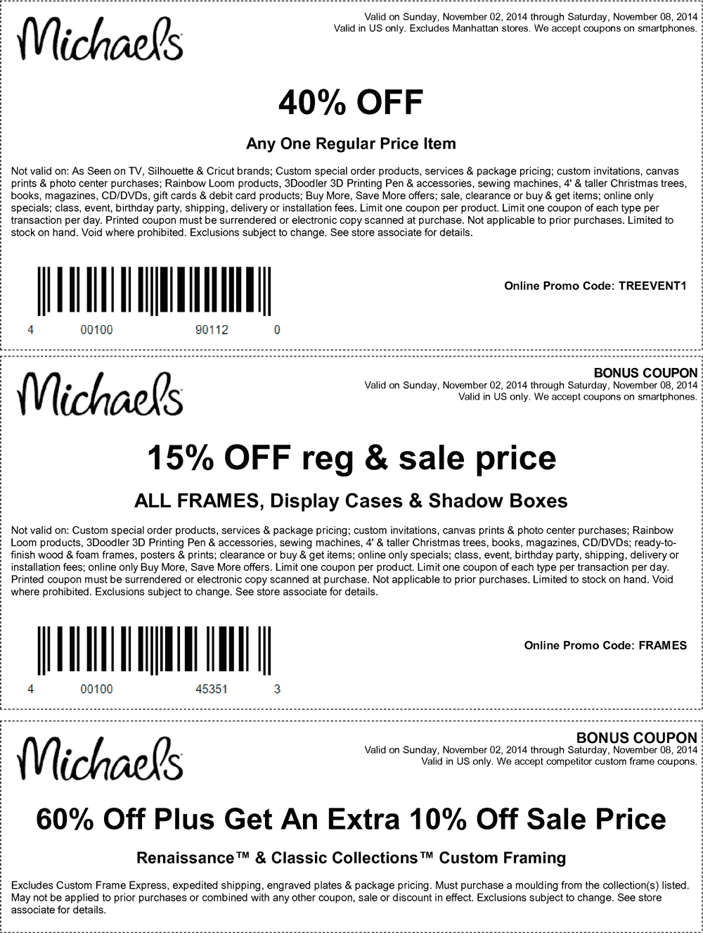 Michaels Coupon April 2024 40% off a single item & more at Michaels, or online via promo code TREEVENT1
